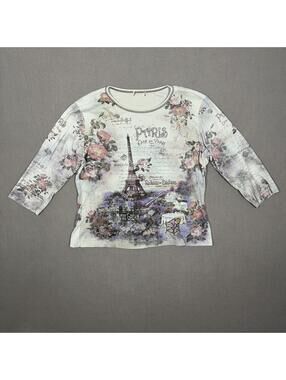 Women’s Long Sleeve Paris Rhinestone Graphic Y2K
